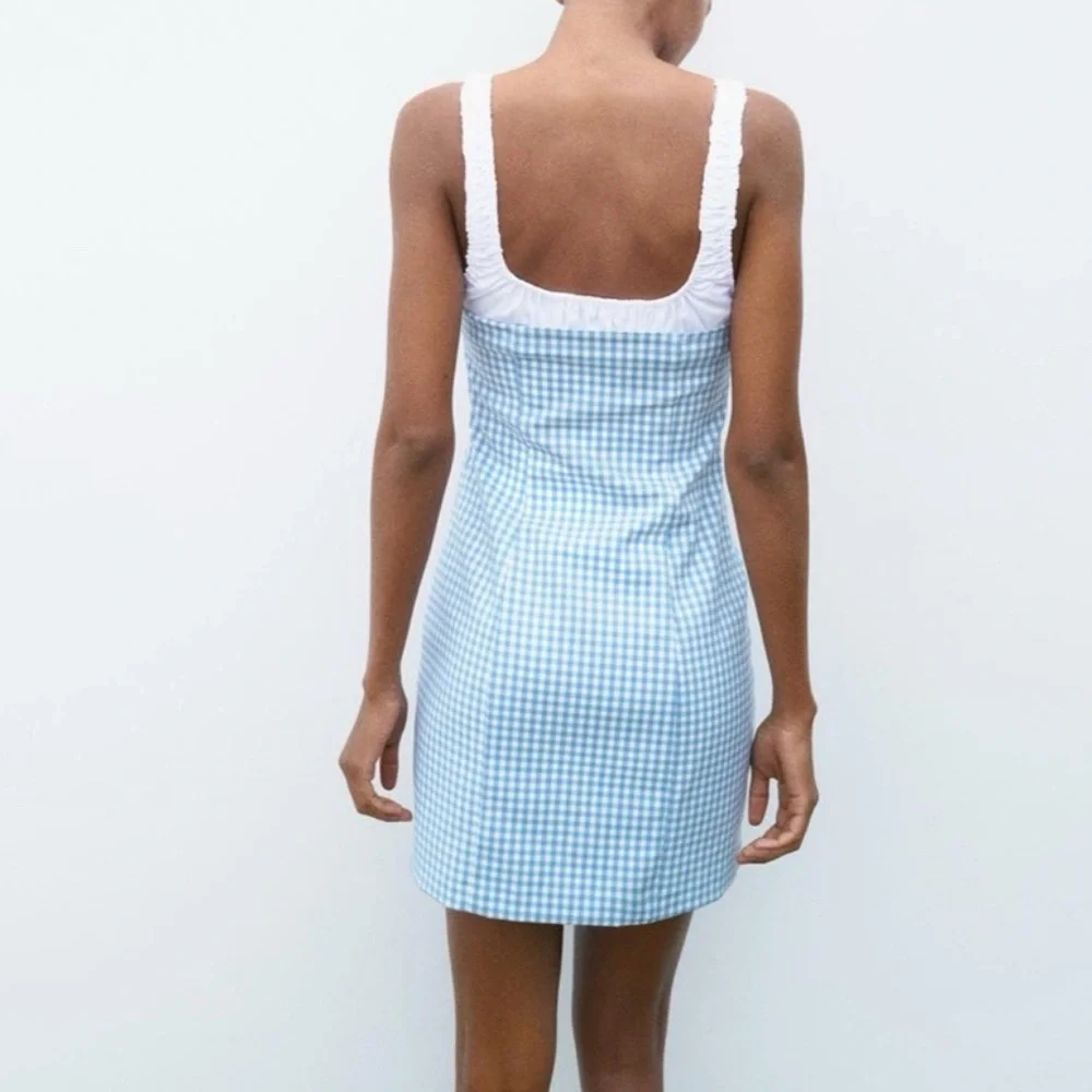 ZARA NWT gingham printed bustier mini dress - Picture 4 of 11
